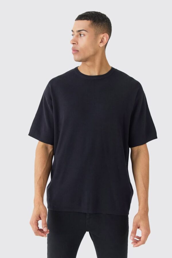 Round Neck Black T-shirt for Men - Image 5